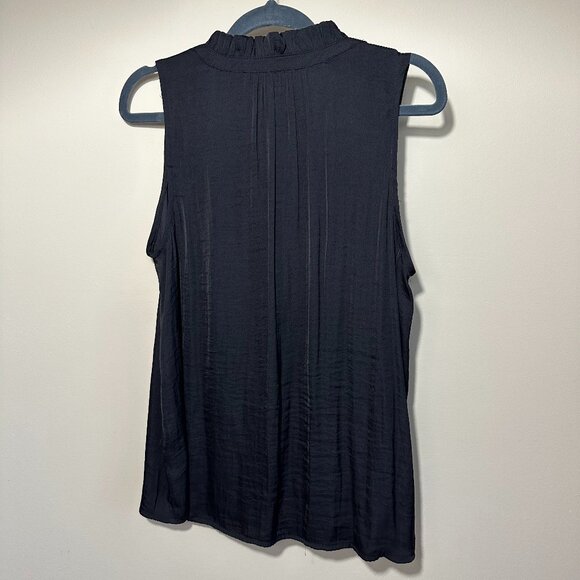 Simply Vera Vera Wang Ruffle Neck Tank - Black, Small - Picture 2 of 6